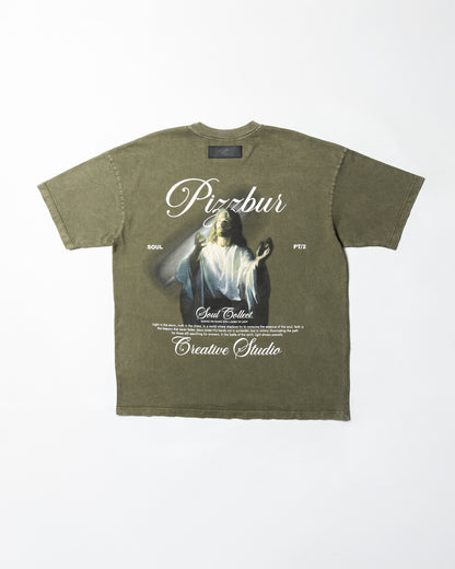 Camiseta Light - Verde Oliva Acid Wash