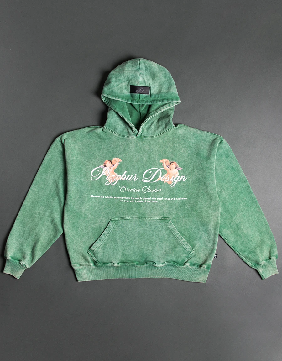 HOODIE GENESIS - VERDE ACID WASH