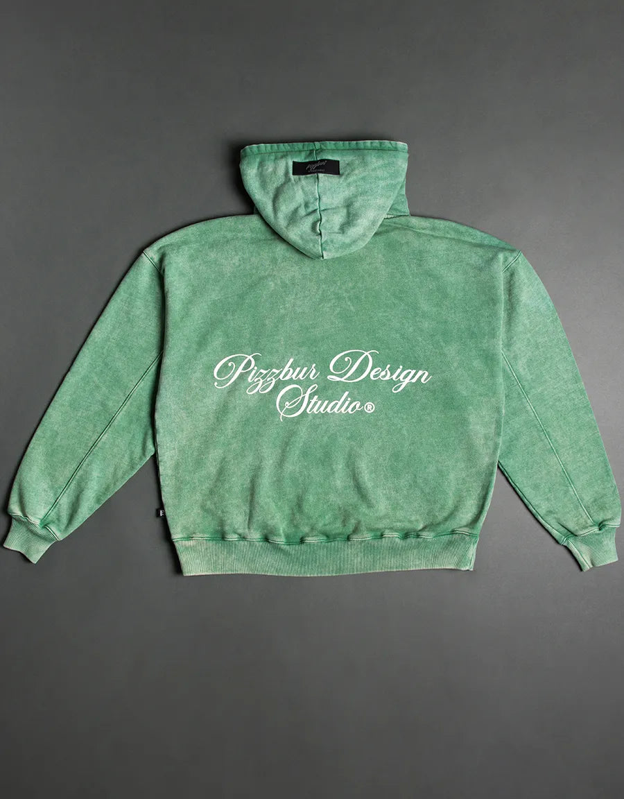 HOODIE GENESIS - VERDE ACID WASH